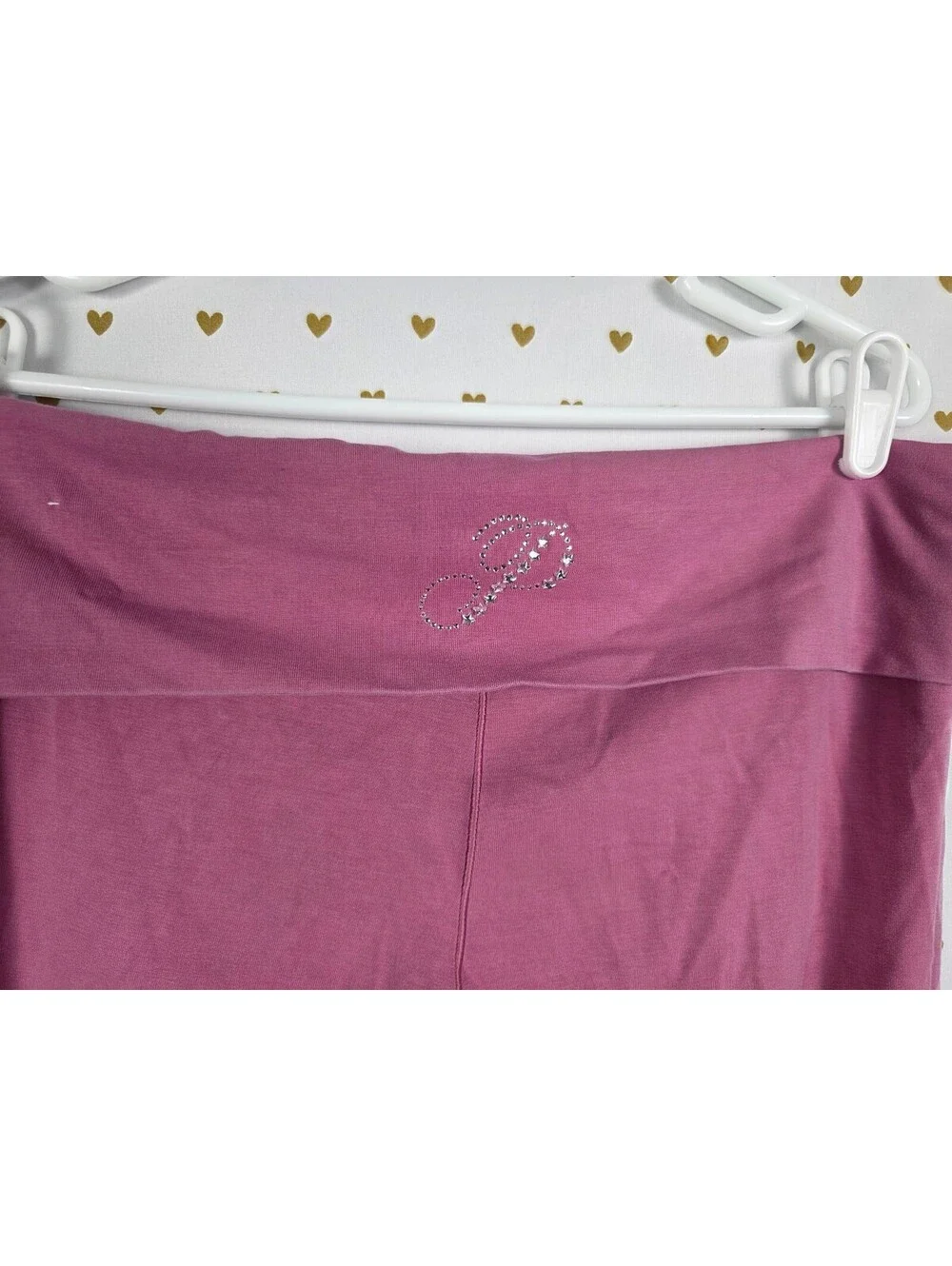 Victorias Secret PINK BLING Studded Foldover Flare Yoga pants LARGE